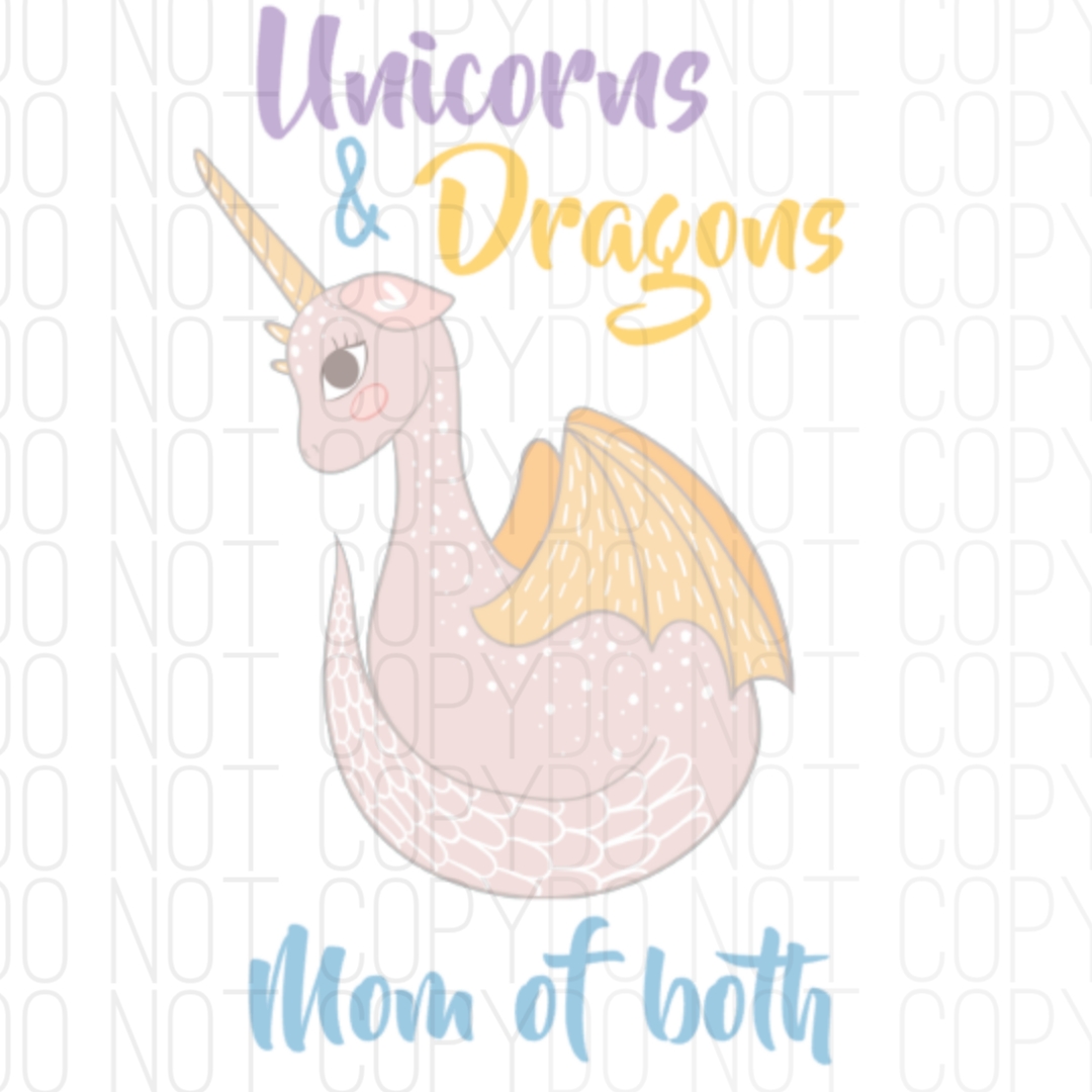 Unicorns And Dragons Digital Design Print & Cut