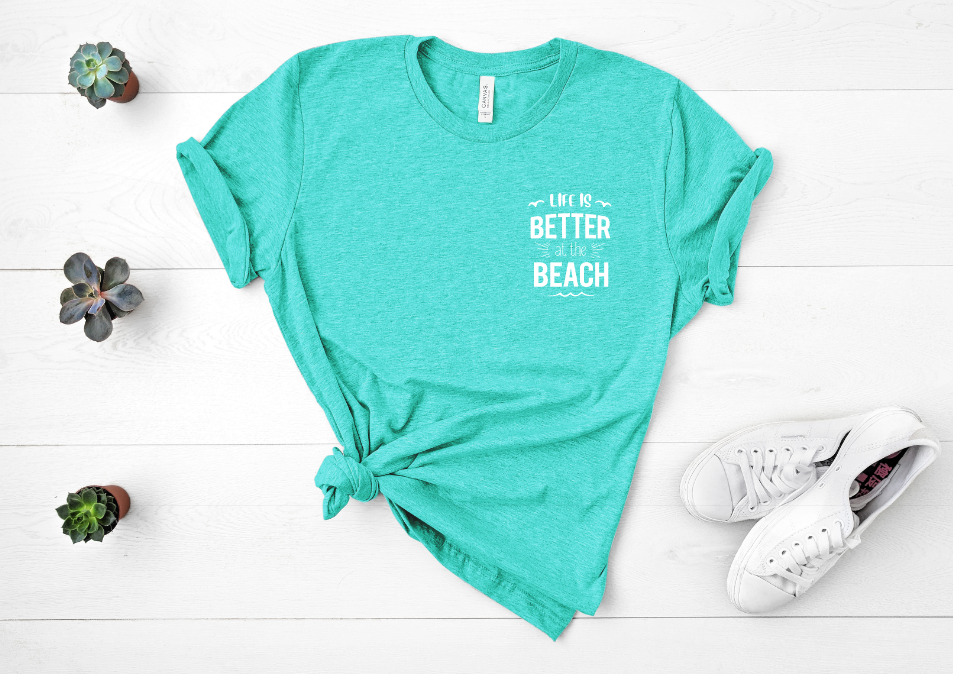Life Is Better At The Beach Pocket Mockup