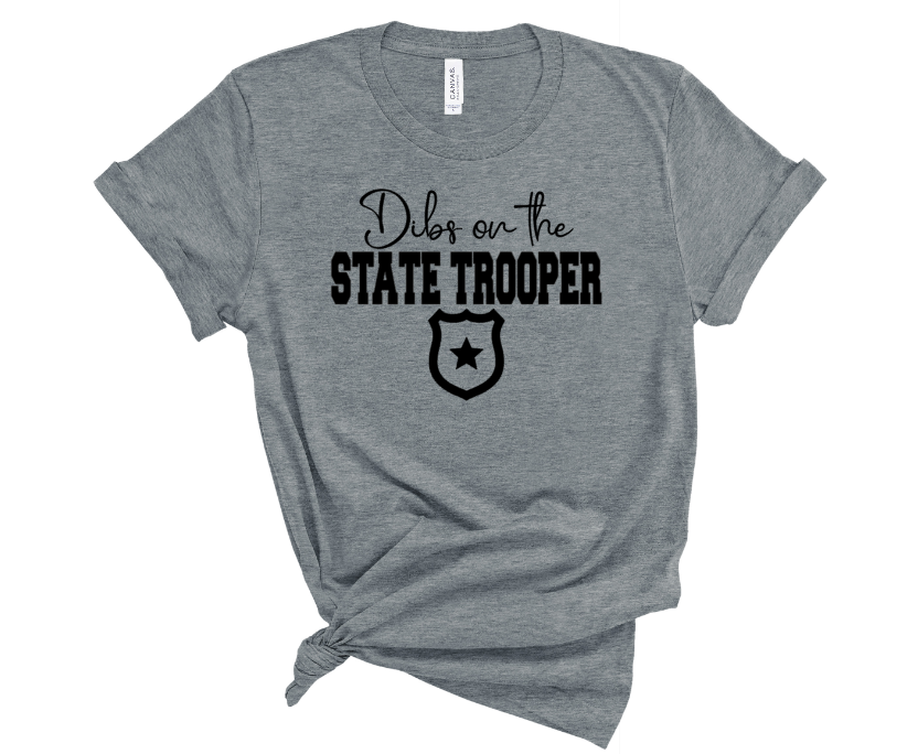 dibs on state trooper screen print transfer