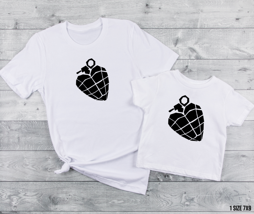 Heart Grenade T-Shirt Mockup