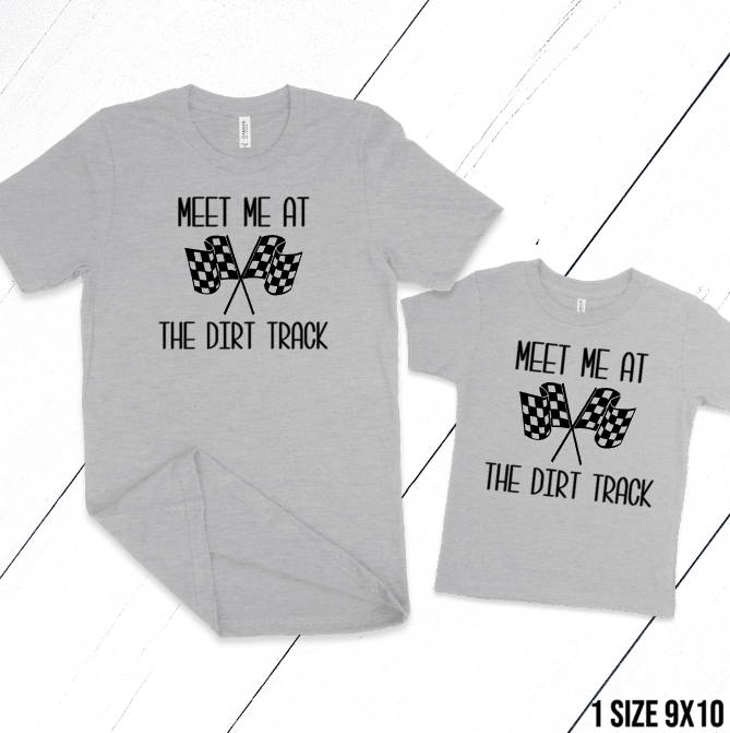 Meet Me At The Dirt Track Screen Print Transfer T-Shirt Mockup