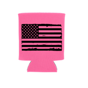 flag koozie pocket sized pink koo