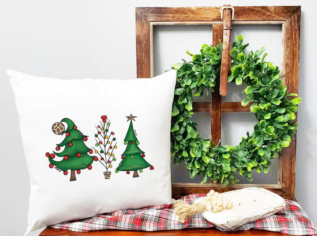 christmas trees color pillow