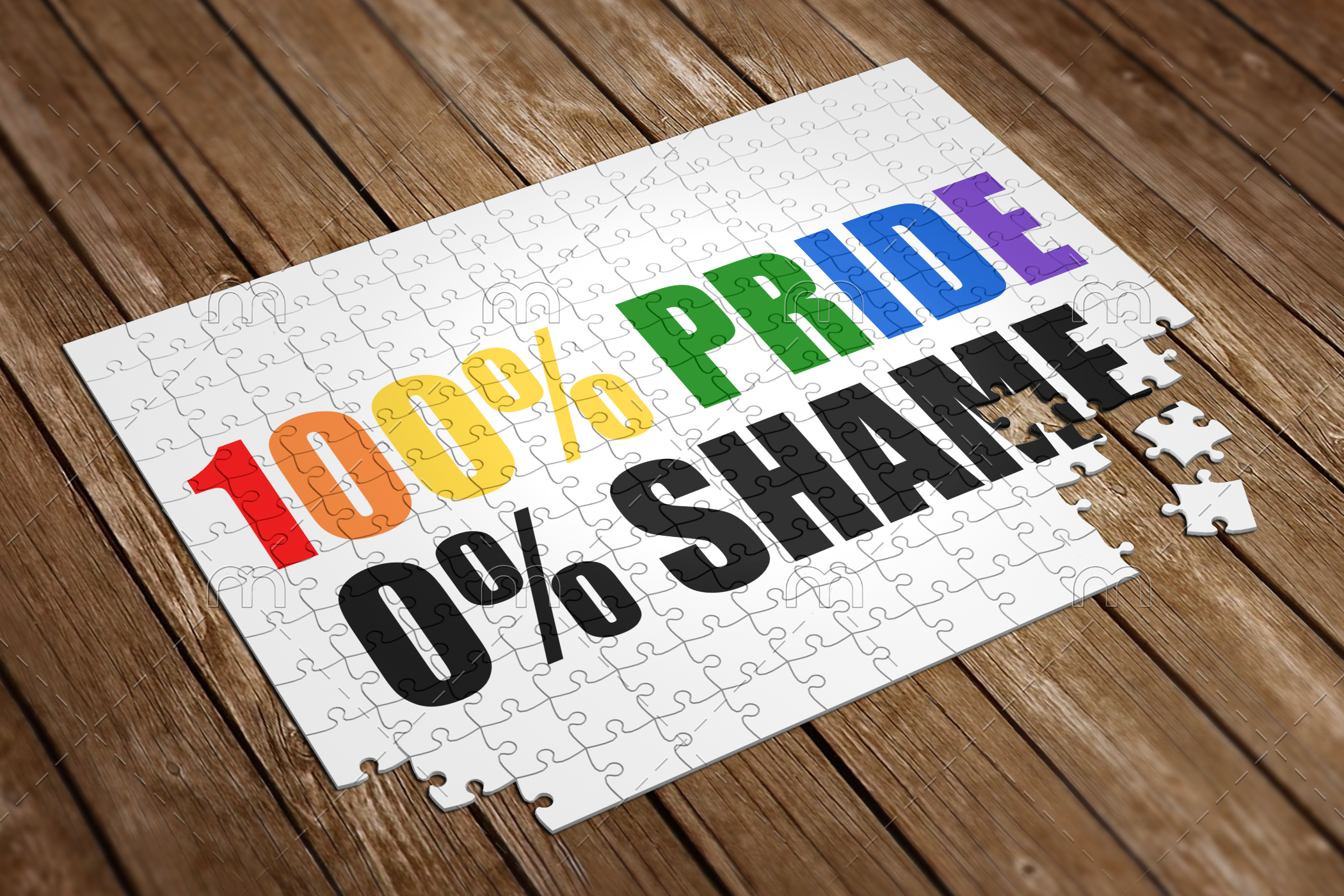 100 percent pride 0 percent shame puzzle