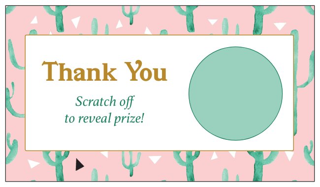 Cactus Scratch Off Thank You Card