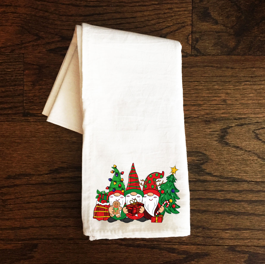 xmas gnome tea towel