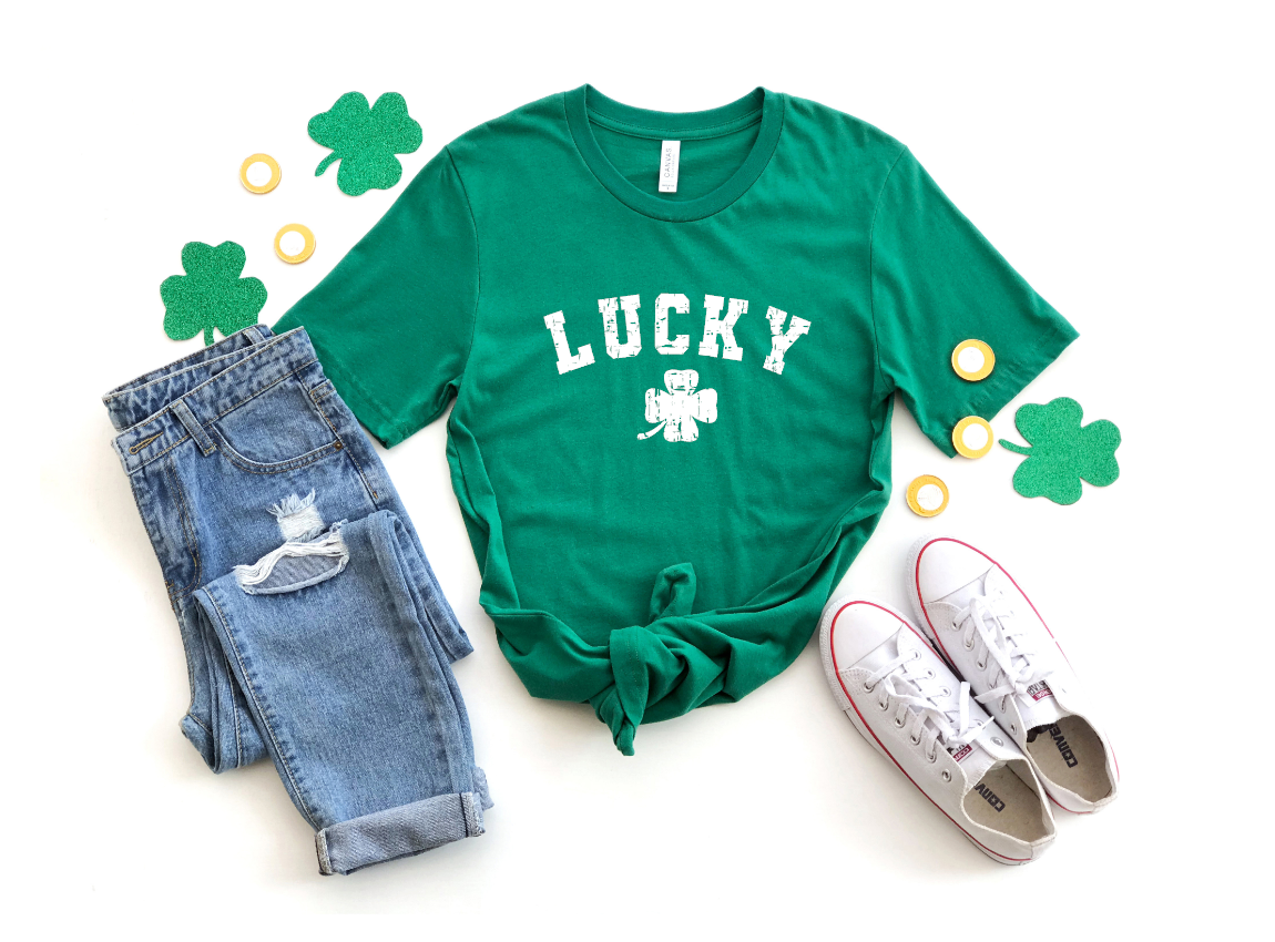 lucky distressed clover