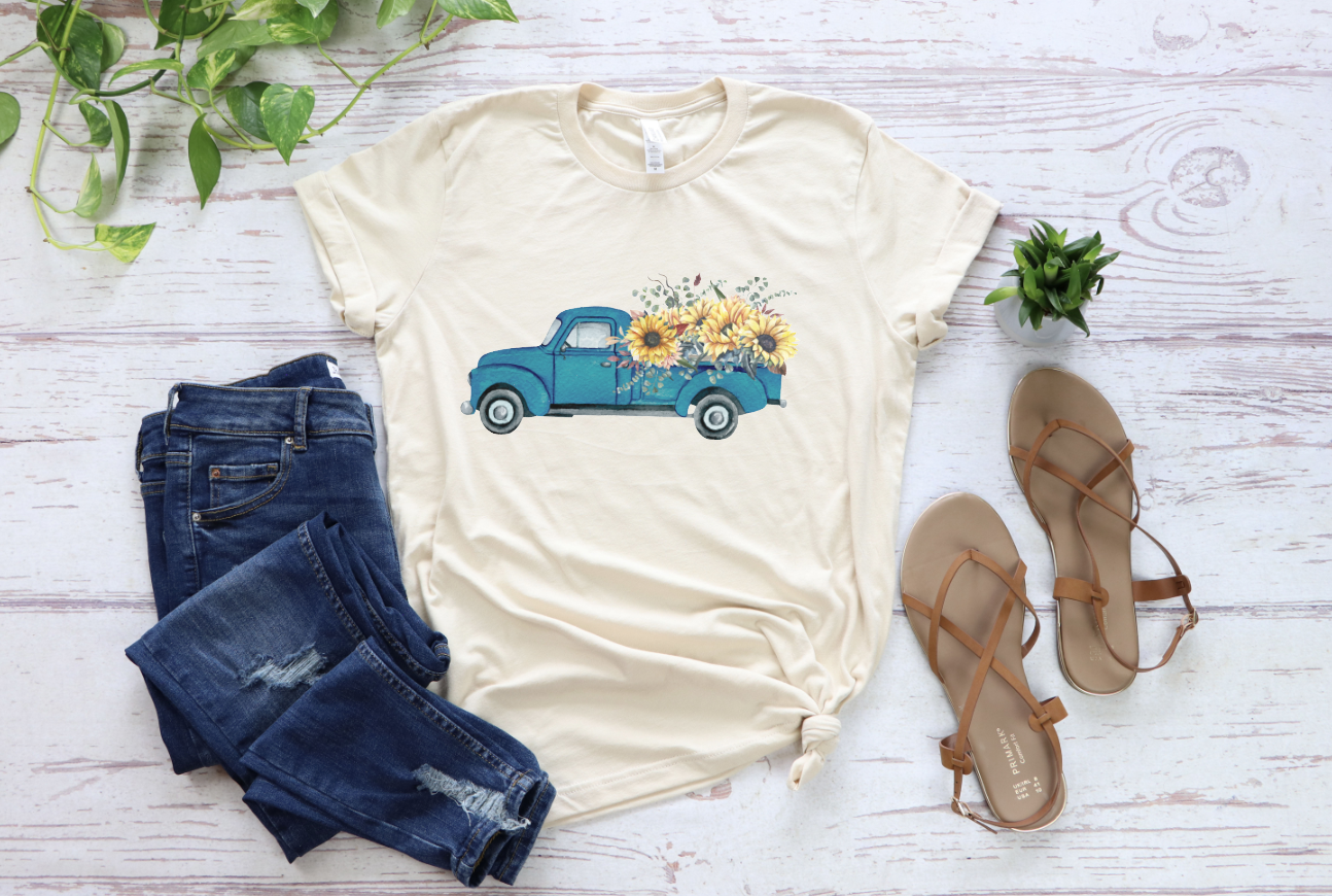 sunflower blue truck