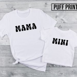 Mama and Mini Puff Screen Print Transfer