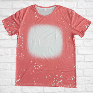 Faux Bleach Sublimation T-Shirt - Coral - 100% Polyester