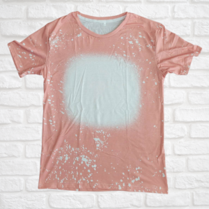 Faux Bleach Sublimation T-Shirt - Peach - 100% Polyester