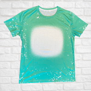 Green Sublimation T-Shirt Faux Bleach 100% Polyester