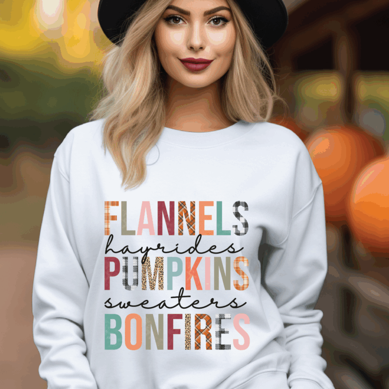 Flannels Hayrides Pumpkins | 0934 | Direct To Film DTF Transfer