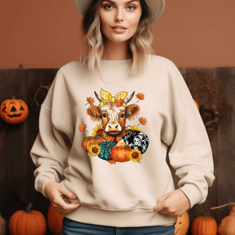 Fall Cow | 1032 | Direct To Film DTF Transfer