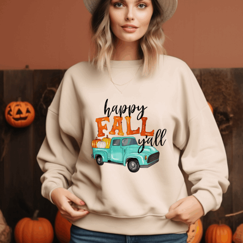 Happy Fall Y'all Truck | 1085 | Direct To Film DTF Transfer