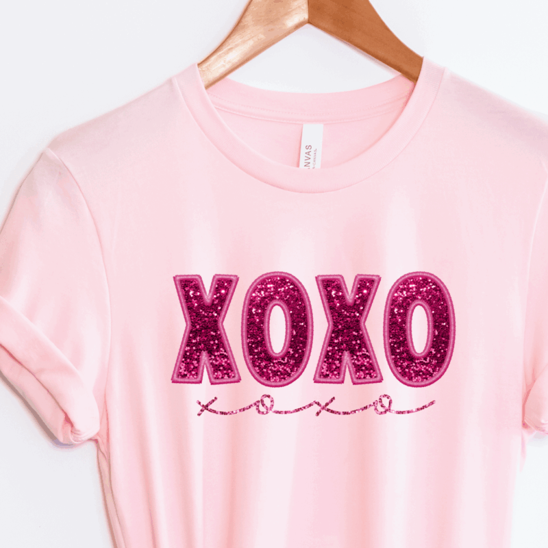 Faux Sequin XOXO Script | 10638 | Direct To Film DTF Transfer