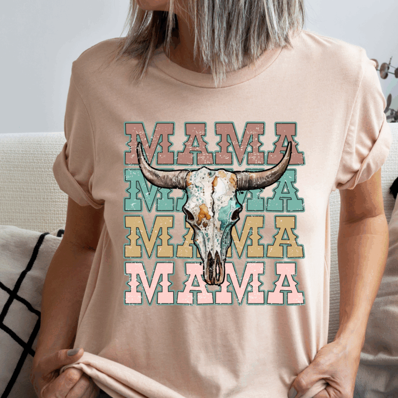Western Mama Longhorn | 10747 | Direct To Film DTF Transfer