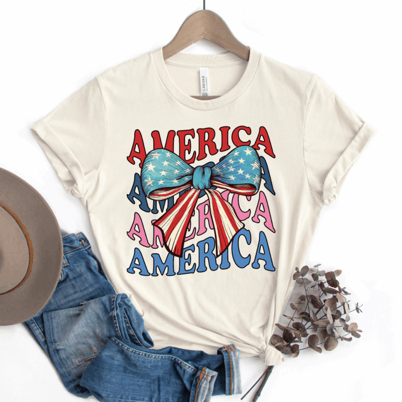 America 4th July Bows | 20047 | Direct To Film DTF Transfer