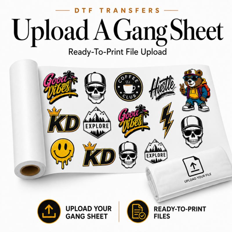 Upload A Gang Sheet DTF Transfers