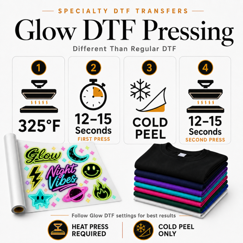 Pressing Instructions For Glow DTF Transfers